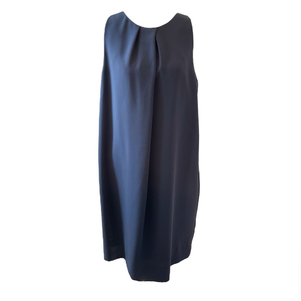 Peserico Grey Sleeveless Shift Dress with Pockets Size 46